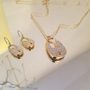 NWOT SET:  Michael Kors Padlock Earrings/Necklace